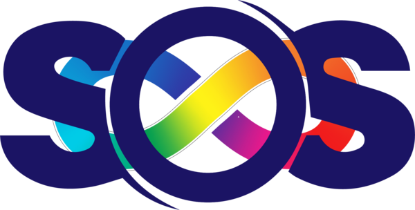 Oasis Support logo featuring interlinked colourful design symbolizing inclusion and creativity.